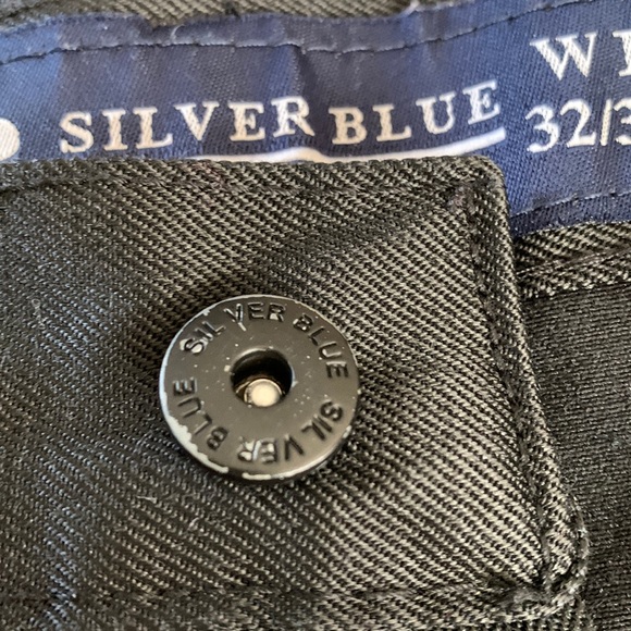 Silver Blue men’s straight leg waxed look jean black in color size 32/32 - Picture 4 of 5